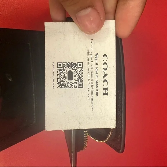 Coach Pebble Leather Snap Wallet (Black) - Picture 6 of 10